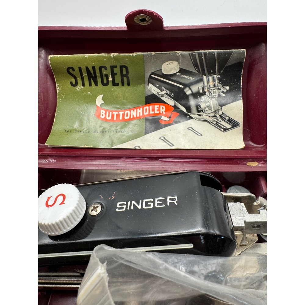 Singer Buttonholer Attachment with‎ Case and Accessories Vintage Sewing Machine